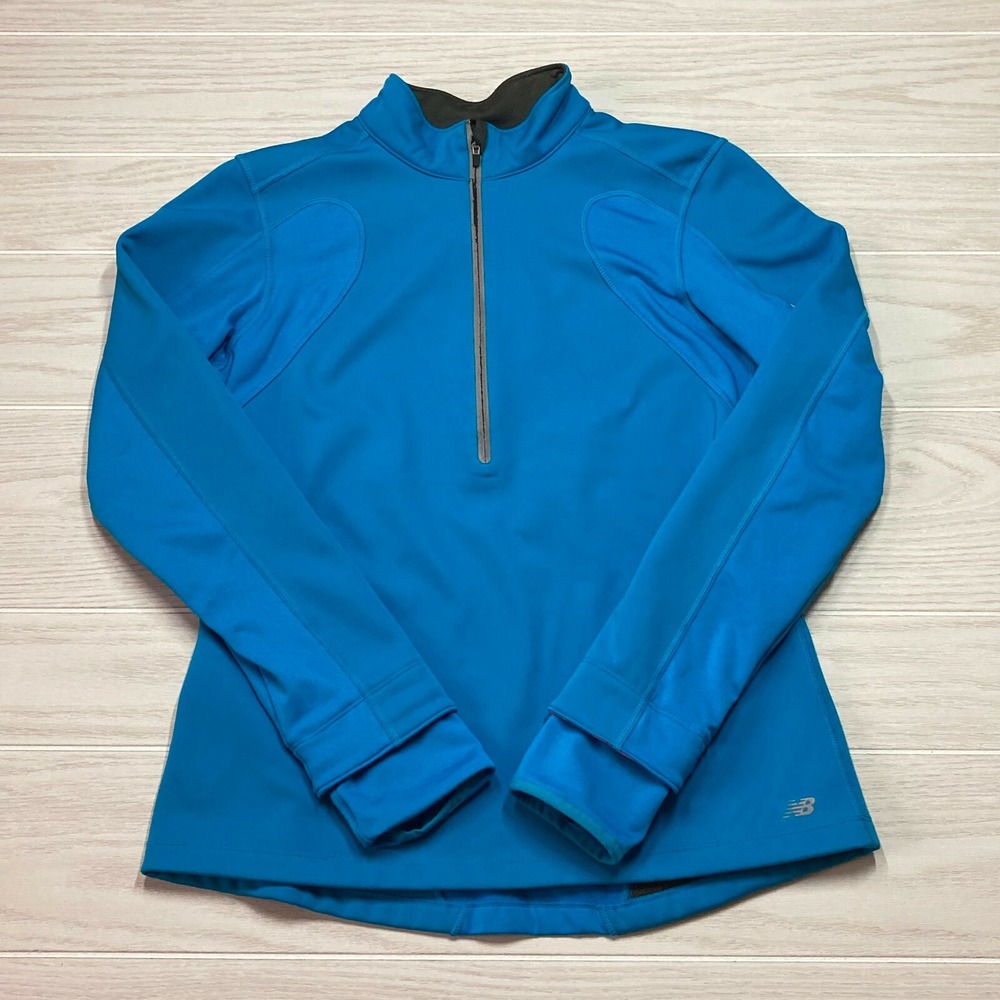 New Balance Women's NBx Windblocker 1/2 Zip Running Jacket Blue Medium‎ WRT1302